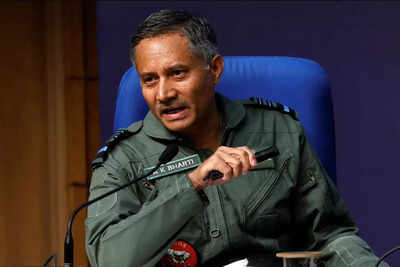 Air marshal ak bharti speaks during a press briefing at the national media centre in new delhi .jpg