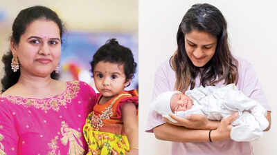 Koneru humpy with her daughter ritu phogat with her son.jpg