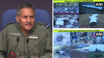 The indian military shows the debris of a likely pl 15 air to air missile which is of chinese origin.png