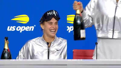 Tennis queen aryna sabalenka brings champagne to press conference after us open win screengrabs.jpg