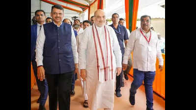 Bjp in maha stands on its own feet amit shah at bhoomipujan of partys new hq in mumbai.jpg