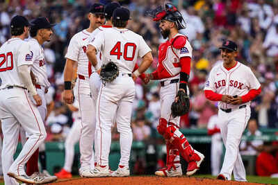 Boston red pitcher jose de leon 78 is relieved as they take on the detroit tigers in the seventh inn.jpeg
