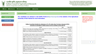Icar ug counselling 2025 registration through cuet begins today at icarcounsellingcom check steps to.png