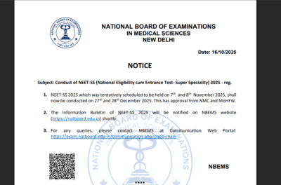 Neet ss exam schedule changed.jpg