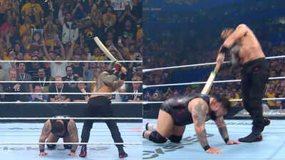 Roman reigns bats opponent out of the ring screengrab.jpg