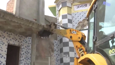Sambhal authorities commenced demolishing an illegal mosque in rae buzurg village constructed on lan.png