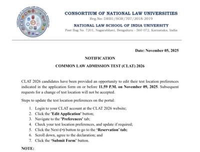 Clat 2026 application correction window closes today check direct link and list of editable fields h.png
