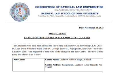 Clat 2026 exam centre changed for lucknow candidates heres how to download revised admit cards.jpg