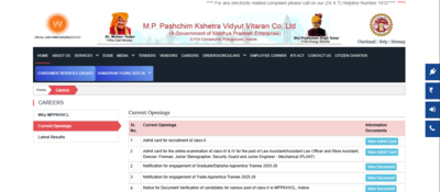 Mppkvvcl recruitment 2025 short notification released for 4009 vacancies registration begins on this.png