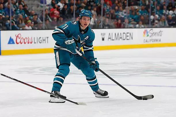 Nhl san jose sharks center macklin celebrini looks to pass the puck during the nhl game between the.jpeg