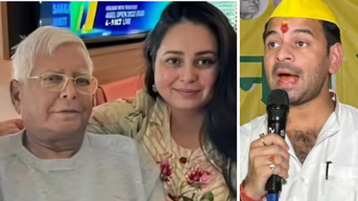 Rohini acharya with lalu prasad yadav tej pratap yadav file photo.jpg