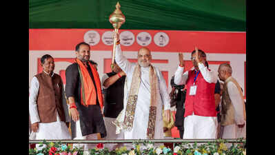 Union home minister amit shah at an election rally in supaul on saturday.jpg