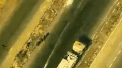 Us military shares drone footage showing hamas operatives looting aid from gaza convoy image credit.gif