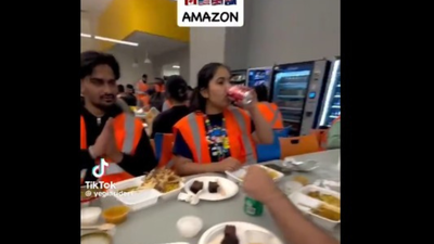 A purported video of a christmas party at an amazon warehouse in canada is going viral as the man wh.jpeg