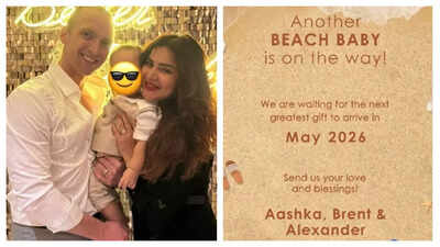 Aashka Goradia Pregnancy News: Naagin fame Aashka Goradia announces second pregnancy with husband Brent Goble in an adorable way; says ‘another BEACH BABY!’ |