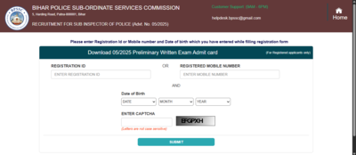 Bihar police si admit card 2026 released at bpsscbihargovin direct link to download hall ticket cent.png