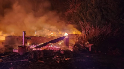 House fire at home of nascar star denny hamlins parents.jpg