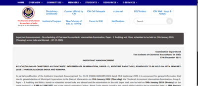 Icai reschedules ca intermediate exam paper 5 for 2026 check revised date and official notice here.j.png