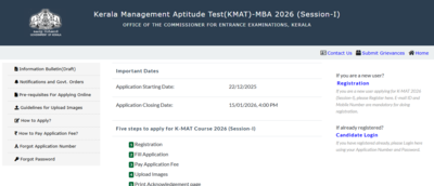 Kmat 2026 registration window opens for session 1 at ceekeralagovin check eligibility and direct lin.png