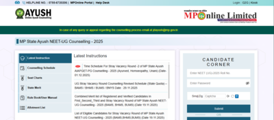 Mp ayush neet ug counselling 2025 stray vacancy round 2 schedule released check details here.jpg