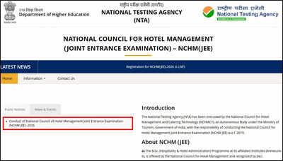 Nta opens nchm jee 2026 registration window for hotel management admissions nationwide.jpg