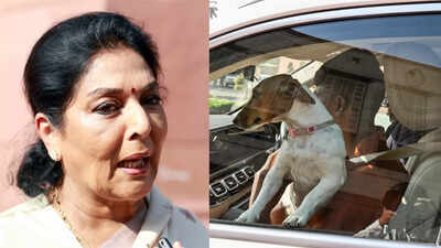 Renuka chowdhury and the dog.jpg