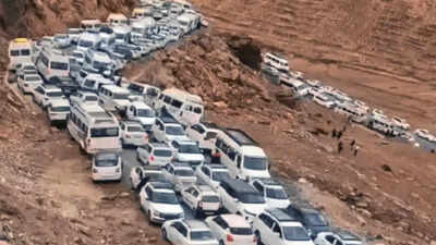 The tourist rush is triggering traffic jams in manali especially at the entrance to the town the rou.jpeg