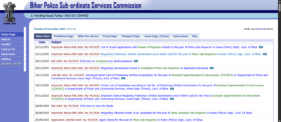 When will bihar police si admit card 2025 be out check official date here.jpg