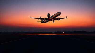 Jet ascends into dusk.jpg