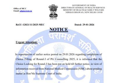Mcc neet pg counselling 2025 round 3 choice locking put on hold check official notice here.jpg