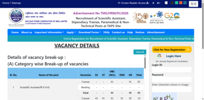 Npcil recruitment 2026 registration window opens for 114 technical and administrative posts direct l.png