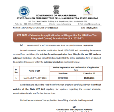 Mht cet 2026 registration deadline extended for 5 year llb course check new dates.jpg