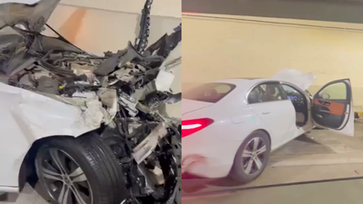 Minor driving businessmans vehicle crashes on mumbai coastal road.jpg