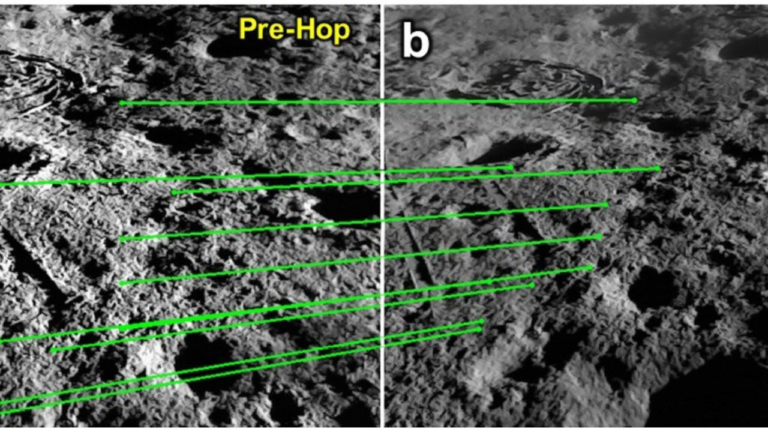 Vikram’s ‘hop’ unravels surficial ‘layers’ near lunar south pole region