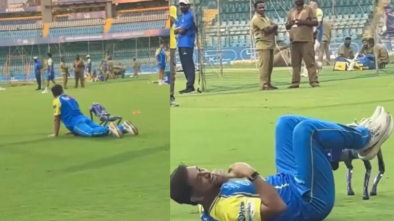 Dhoni plays with ‘Champak’, return buzz grows ahead of CSK vs MI clash